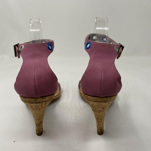 Marc Jacobs Pink Retro Cork Pumps Heels Grommet - Picture 5 of 12